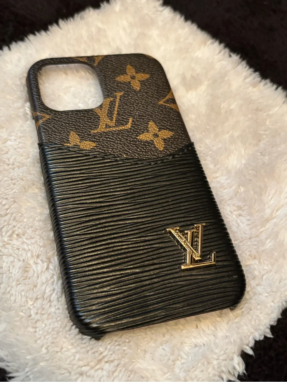 Black & Brown Monogram Textured Phone Case